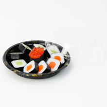 Ecofriendly High-end Recyclable Disposable Plastic Takeaway Sushi Box with Transparent Lid